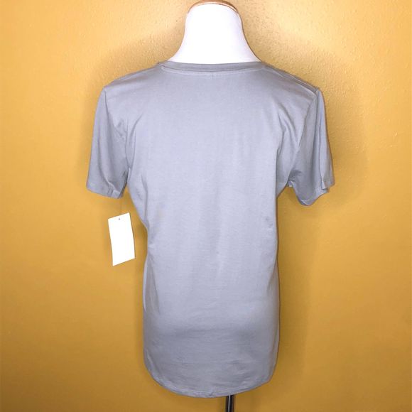 Good Life V-Neck Gray Short Sleeve Shirt - Picture 2 of 3